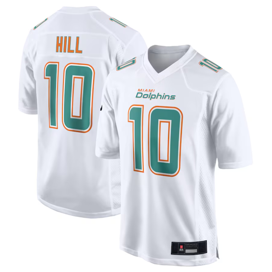 Custom #10 White MIA Football Shirt Top
