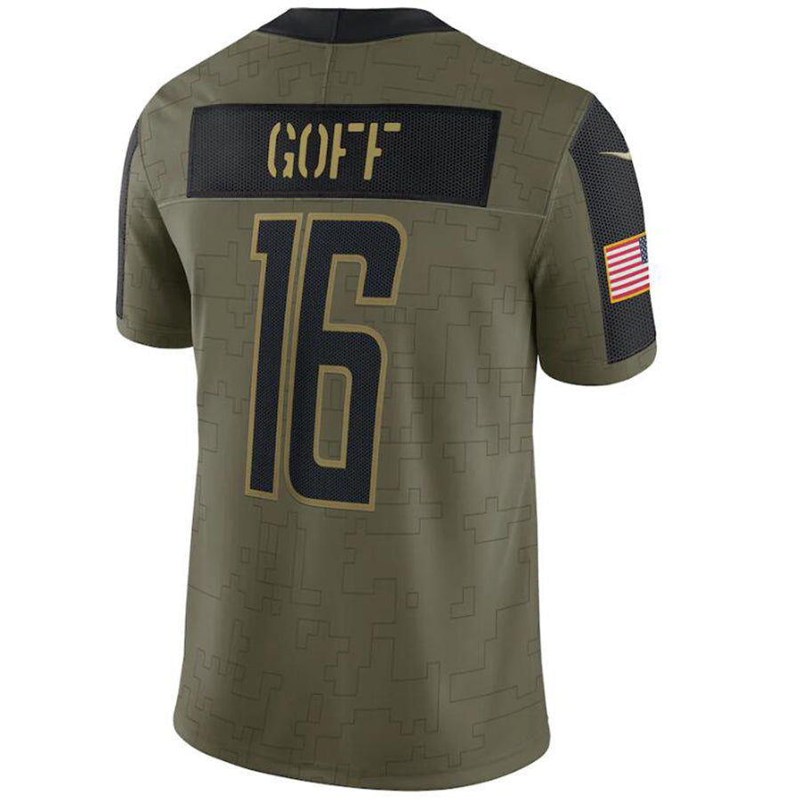 Custom #16 Olive DET Football Shirt Top