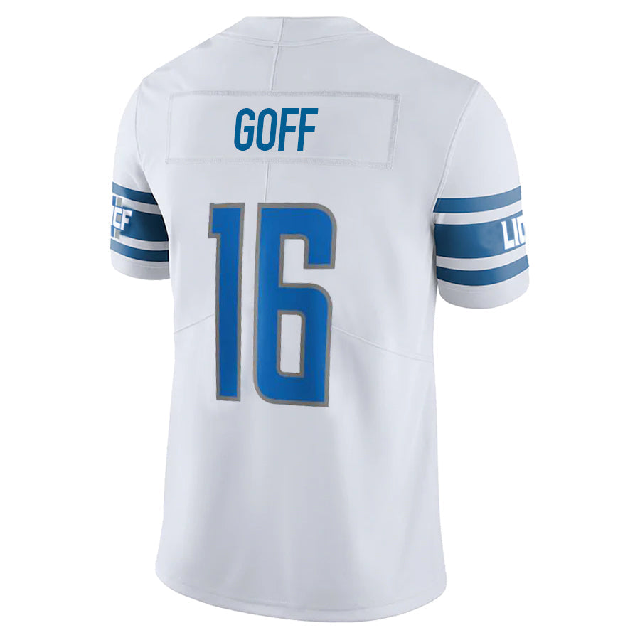 Custom #16 White DET Football Shirt Top