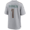 #1 Tua Tagovailoa Player M.Dolphins Gray Game Stitched Football Jerseys