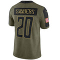 Custom #20 Olive DET Football Shirt Top