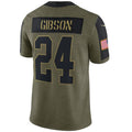 Custom #24 Olive 2021 WAS Football Shirt Top
