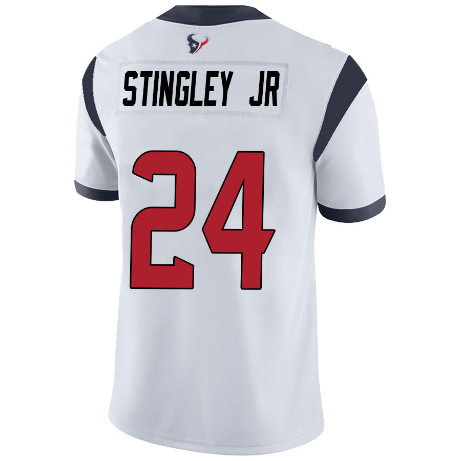 Custom #24 White HOU Football Shirt Top