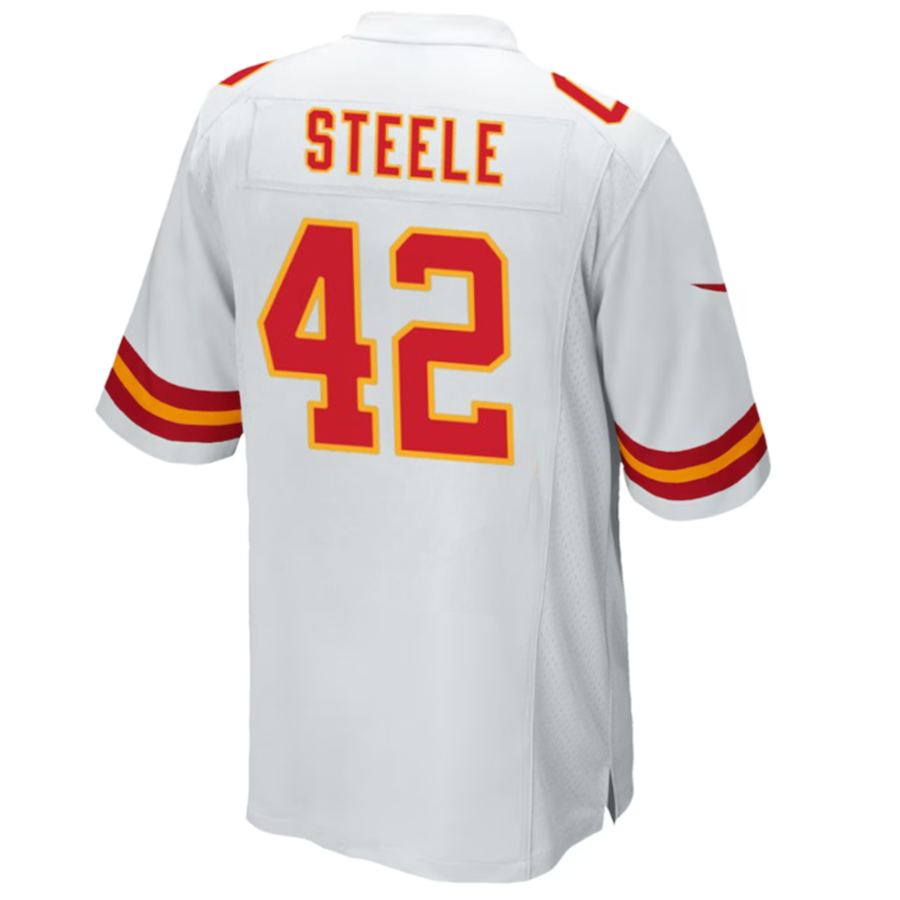 Custom #42 White KC Football Shirt Top