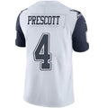 Custom #4 White DAL Football Shirt Top