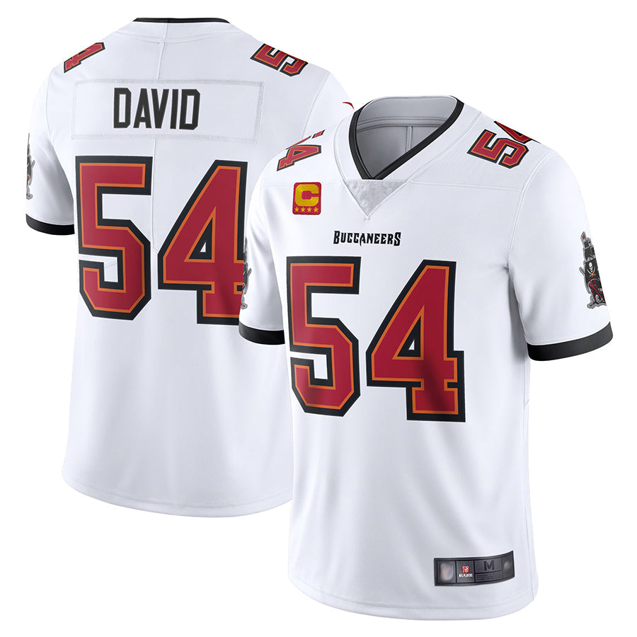 Custom #54 White TB Football Shirt Top
