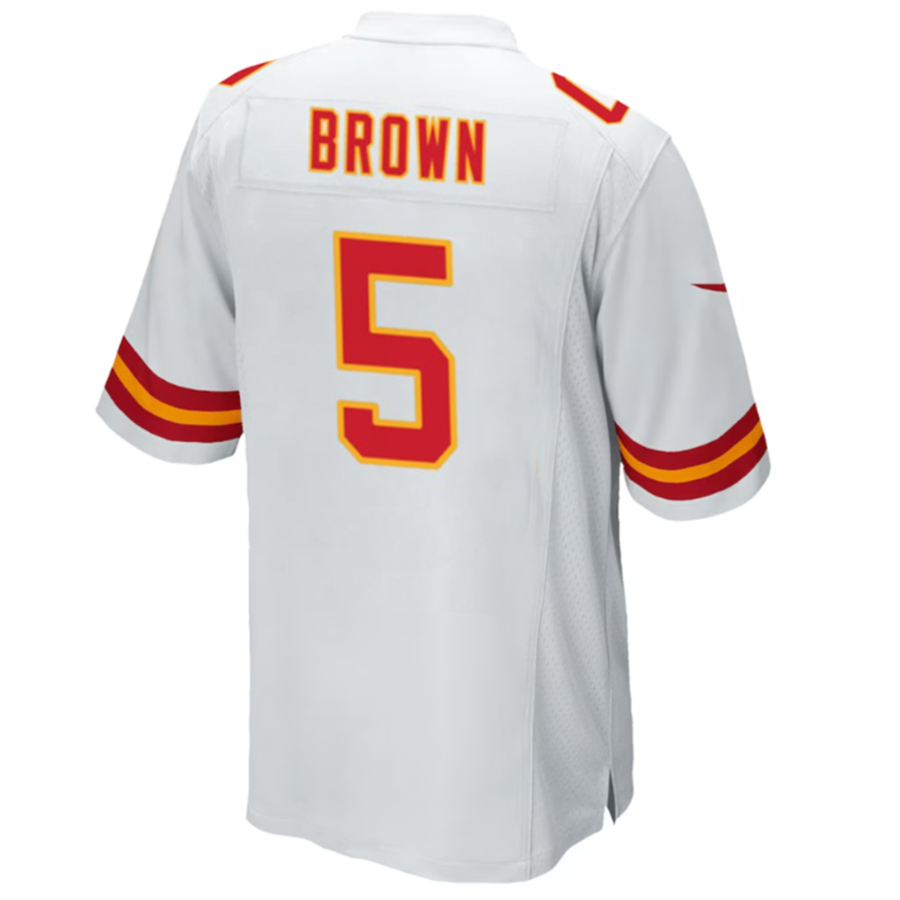 Custom #5 White KC Football Shirt Top