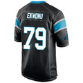 C.Panthers #79 Ikem Ekwonu Black Stitched Player Game Football Jerseys