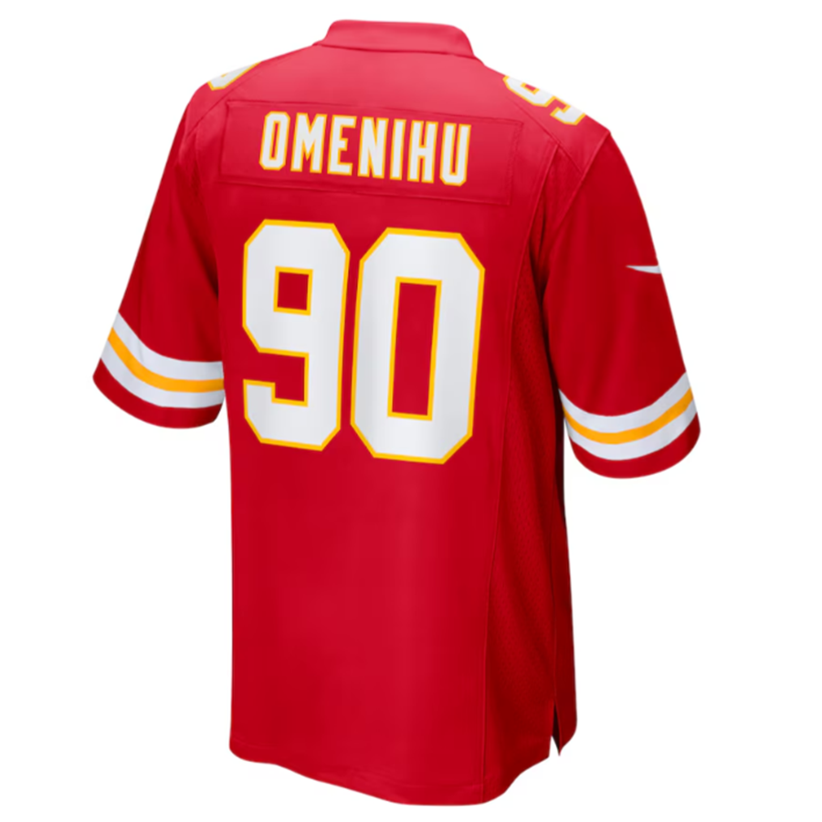 Custom #90 Red KC Football Shirt Top