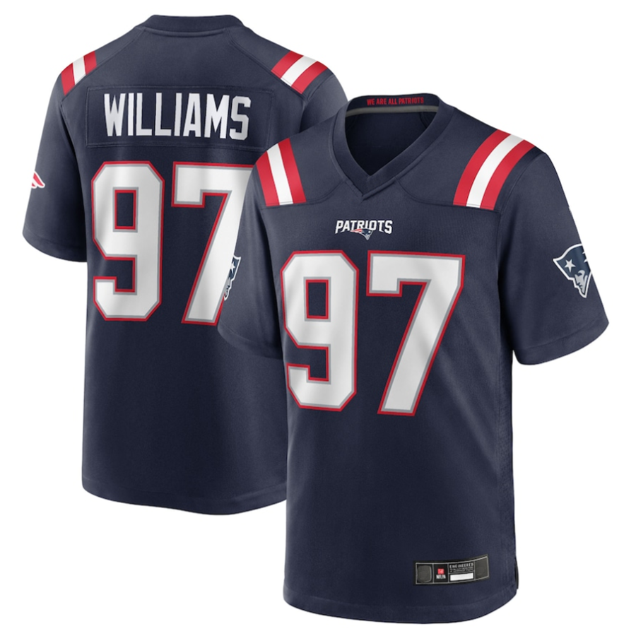 Custom #97 Navy NE Football Shirt Top