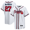 Custom #27 White Hall of Fame ATL Baseball Shirt Top