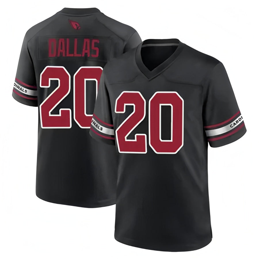 Custom #20 Black ARI Football Shirt Top