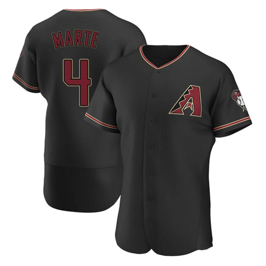 Custom #4 Black ARI Baseball Shirt Top