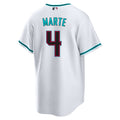 Custom #4 White ARI Baseball Shirt Top