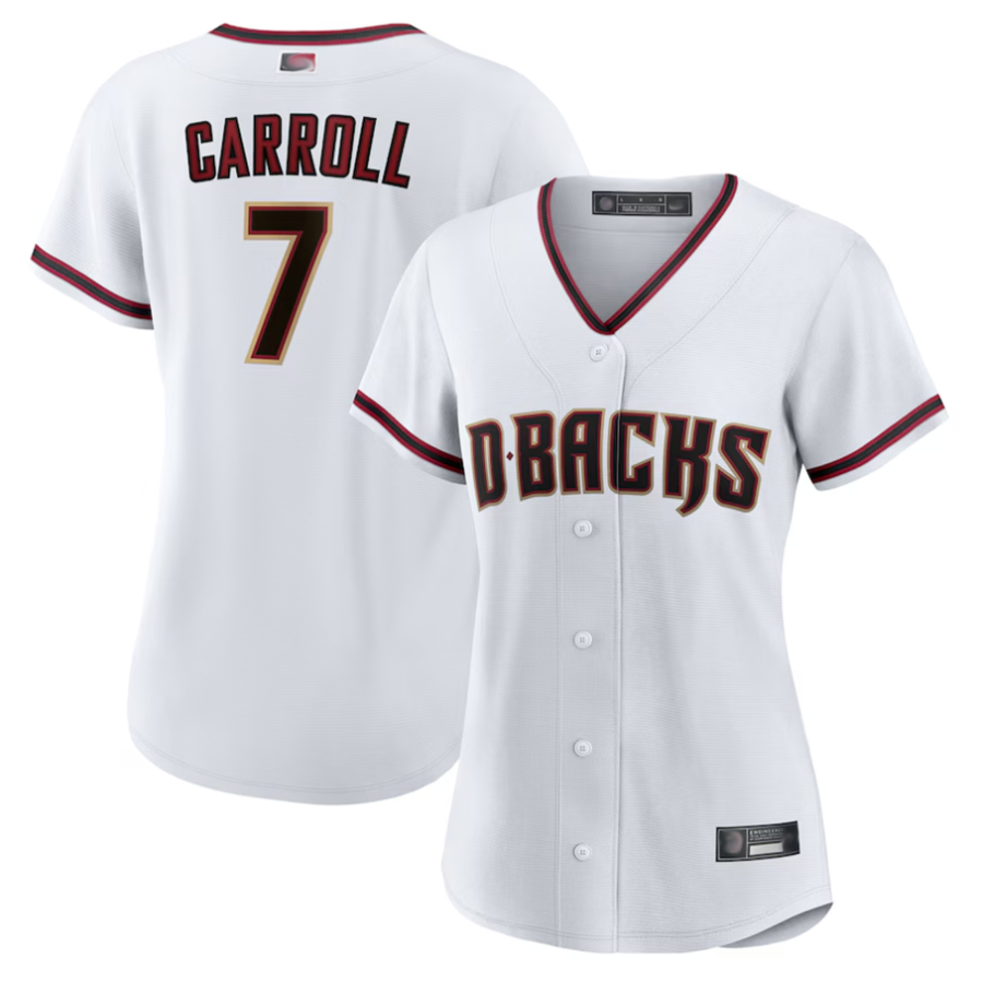 Custom #7 White ARI Baseball Shirt Top
