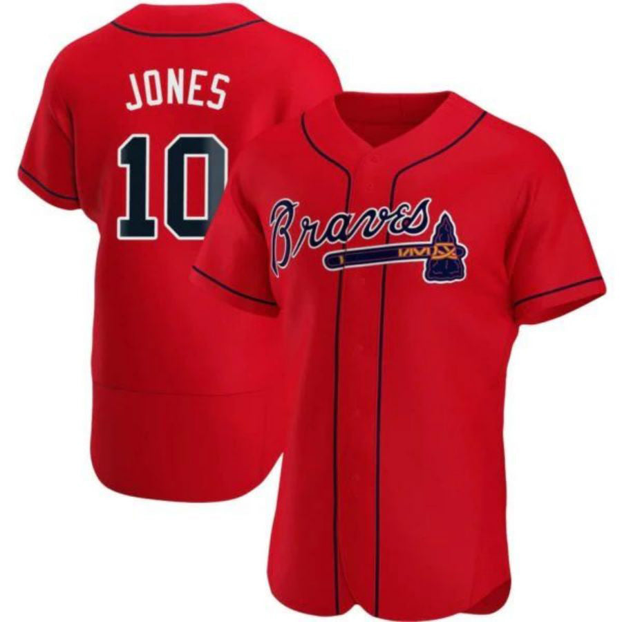 Custom #10 Red ATL Baseball Shirt Top