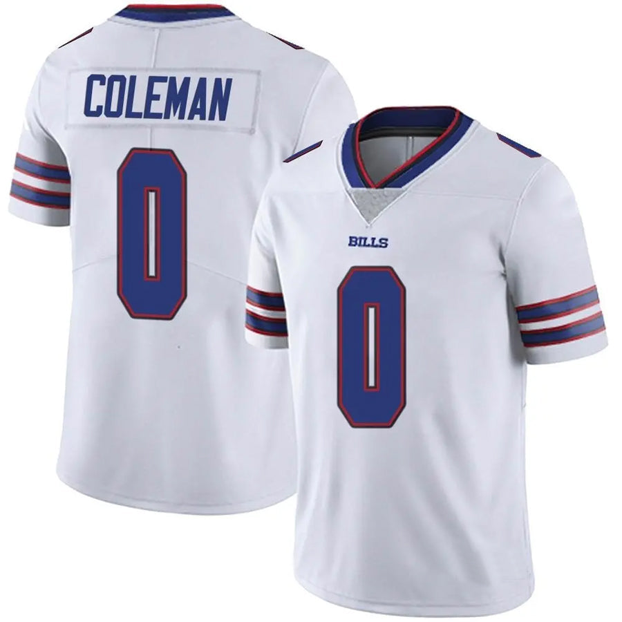 Custom #0 White BUF Football Shirt Top
