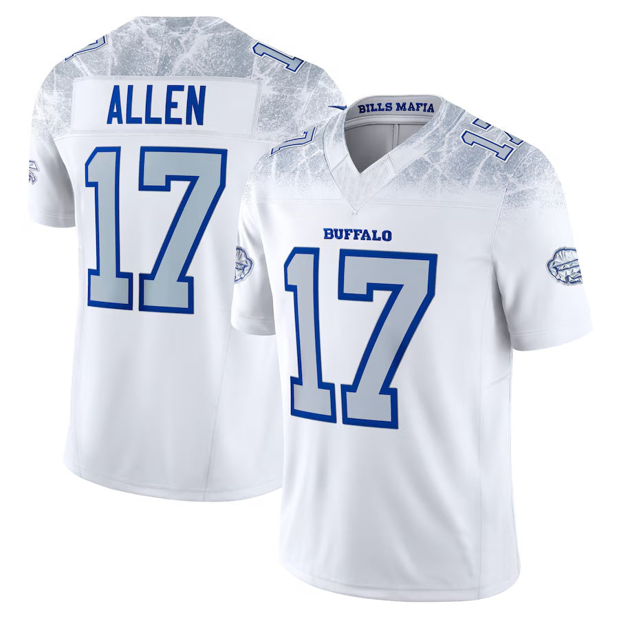 Custom #17 White BUF Football Shirt Top