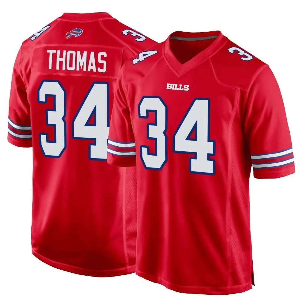 Custom #34 Red BUF Football Shirt Top