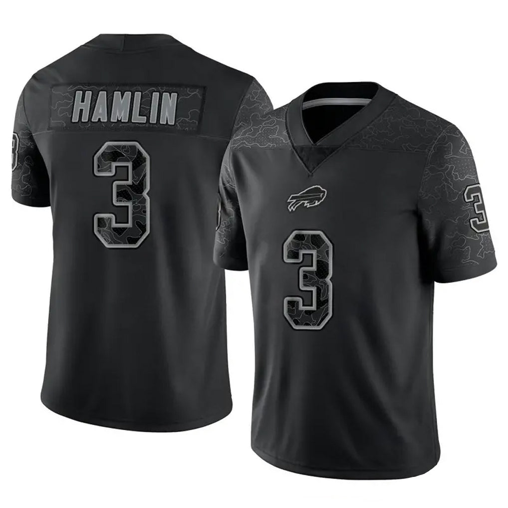 Custom #3 Black BUF Football Shirt Top