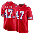 Custom #47 Red BUF Football Shirt Top