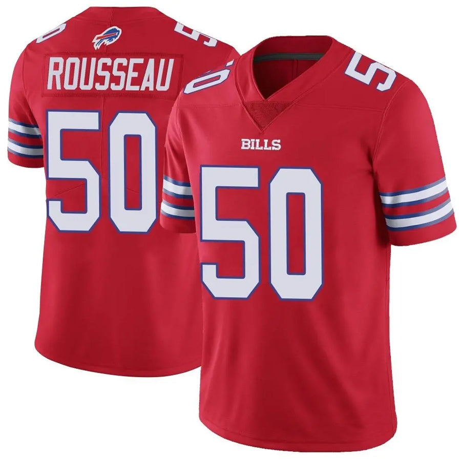 Custom #50 Red BUF Football Shirt Top