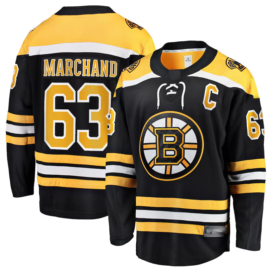 Custom #63 Black BOS Hockey Shirt Top