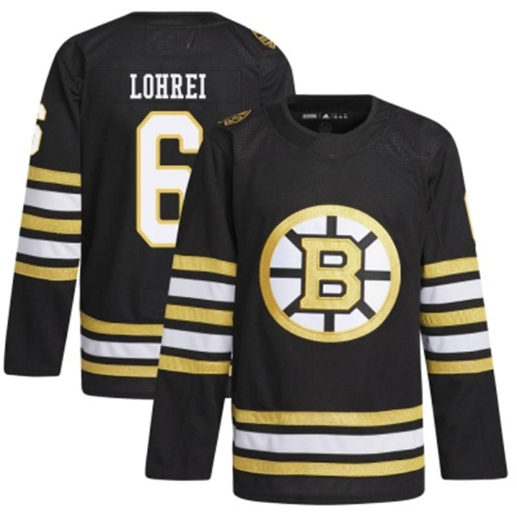 Custom #6 Black BOS Hockey Shirt Top