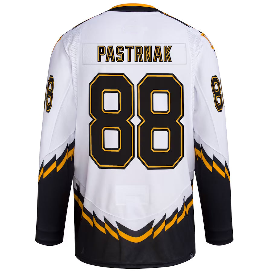 Custom #88 White Retro BOS Hockey Shirt Top