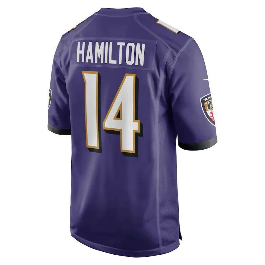 Custom #14 Purple BAL Football Shirt Top