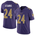 B.Ravens #24 Malaki Starks Player Purple Vapor F.U.S.E. Limited Football Jerseys