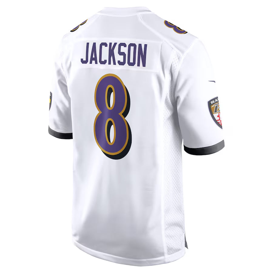 Custom #8 White BAL Football Shirt Top