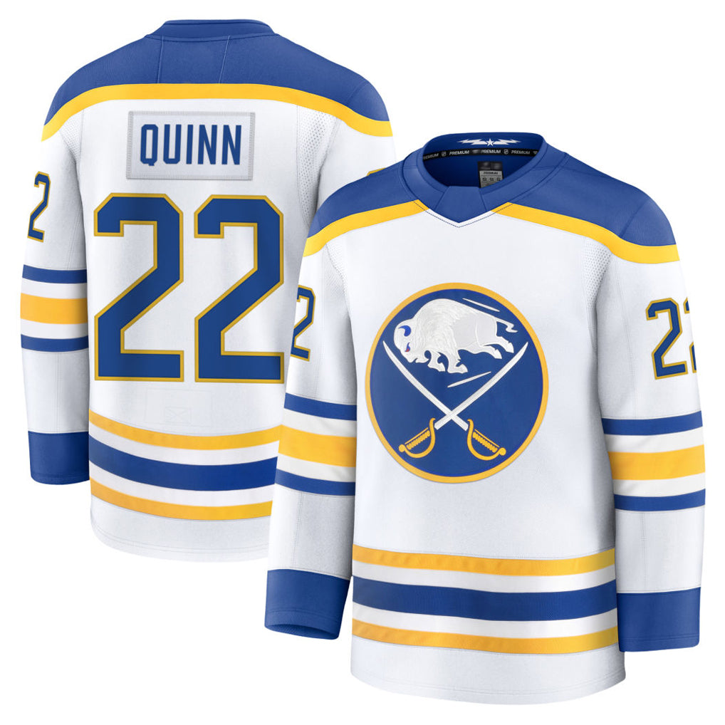 Custom #22 White BUF Hockey Shirt Top