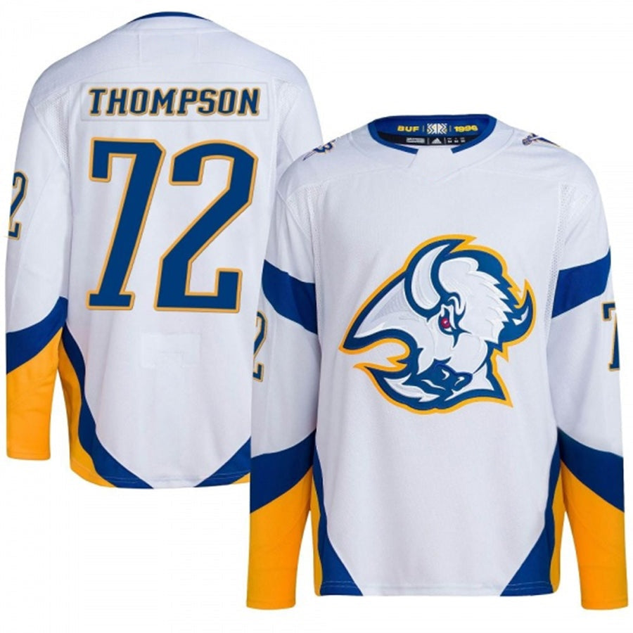 Custom #72 White Retro BUF Hockey Shirt Top