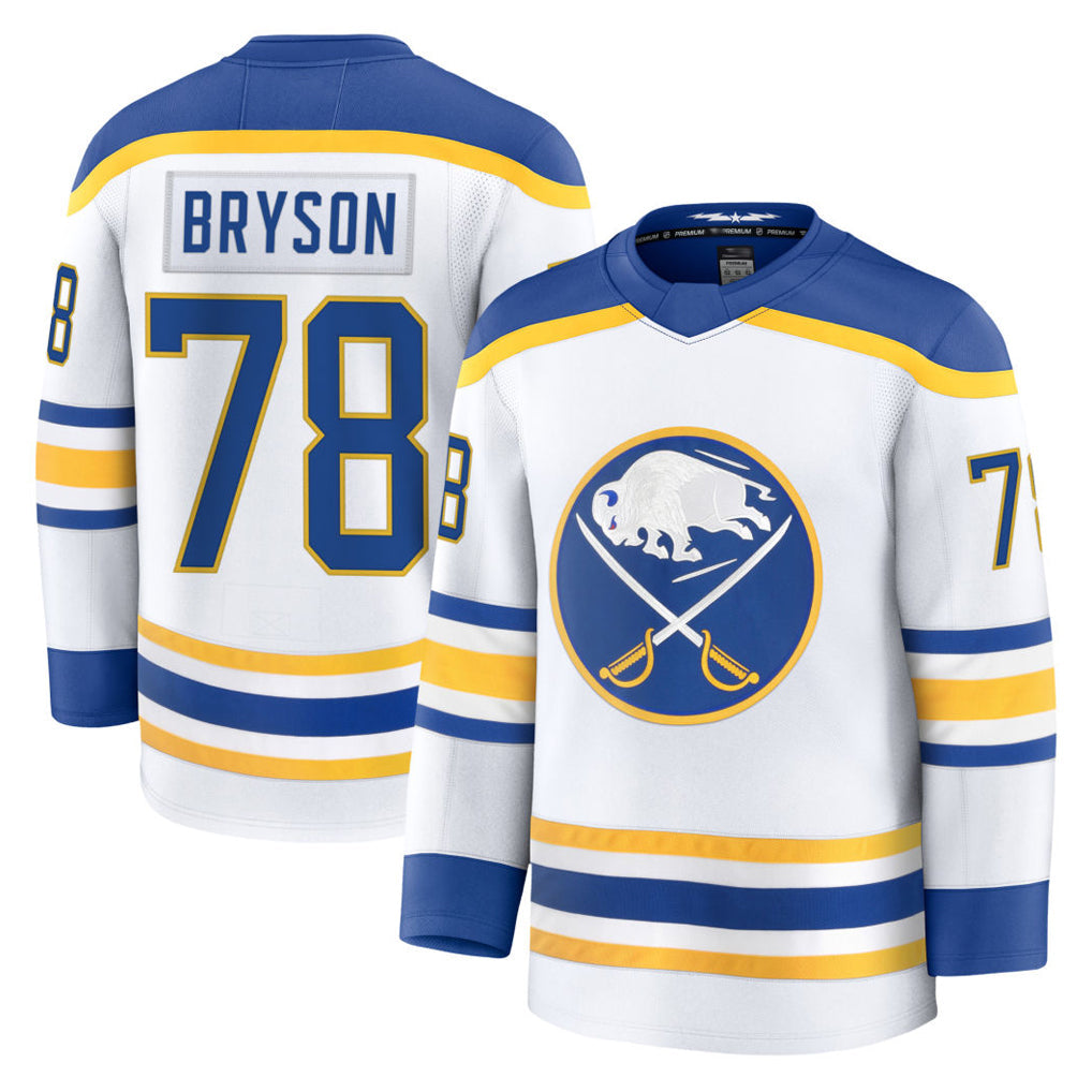 Custom #78 White BUF Hockey Shirt Top