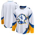 Custom #0 White BUF Hockey Shirt Top