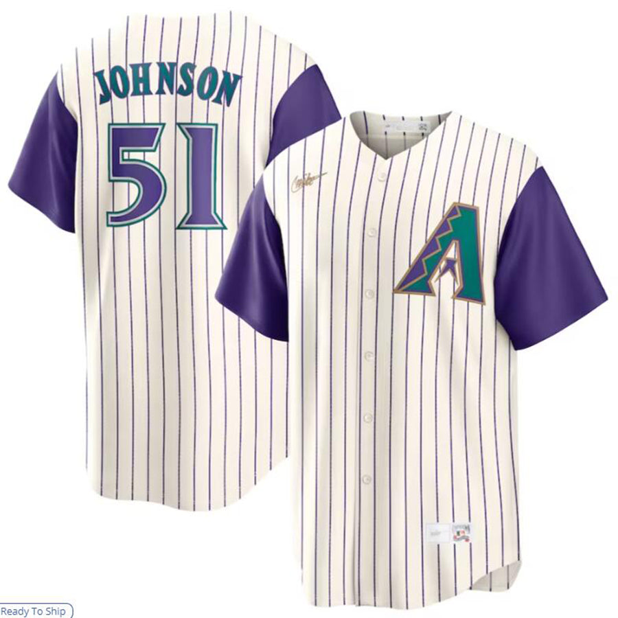 Custom #51 Cream ARI Baseball Shirt Top