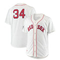 B.Red Sox #34 David Ortiz Mitchell & Ness Big & Tall Home Authentic Player White Baseball Jerseys