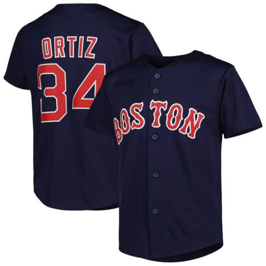 Custom #34 Navy Hall of Fame BOS Baseball Shirt Top