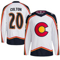 Custom #20 White Retro COL Hockey Shirt Top