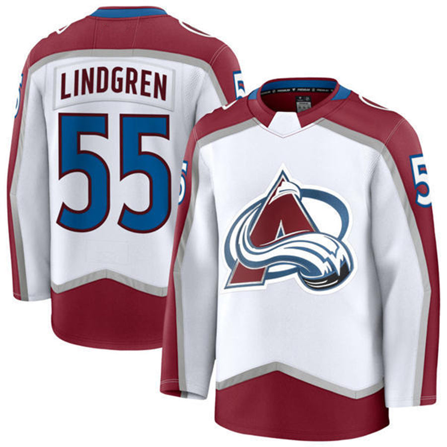 Custom #55 White COL Hockey Shirt Top