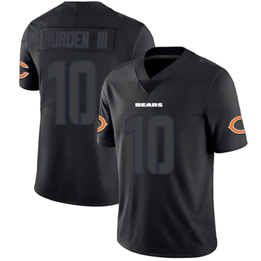 Custom #10 Black CHI Football Shirt Top