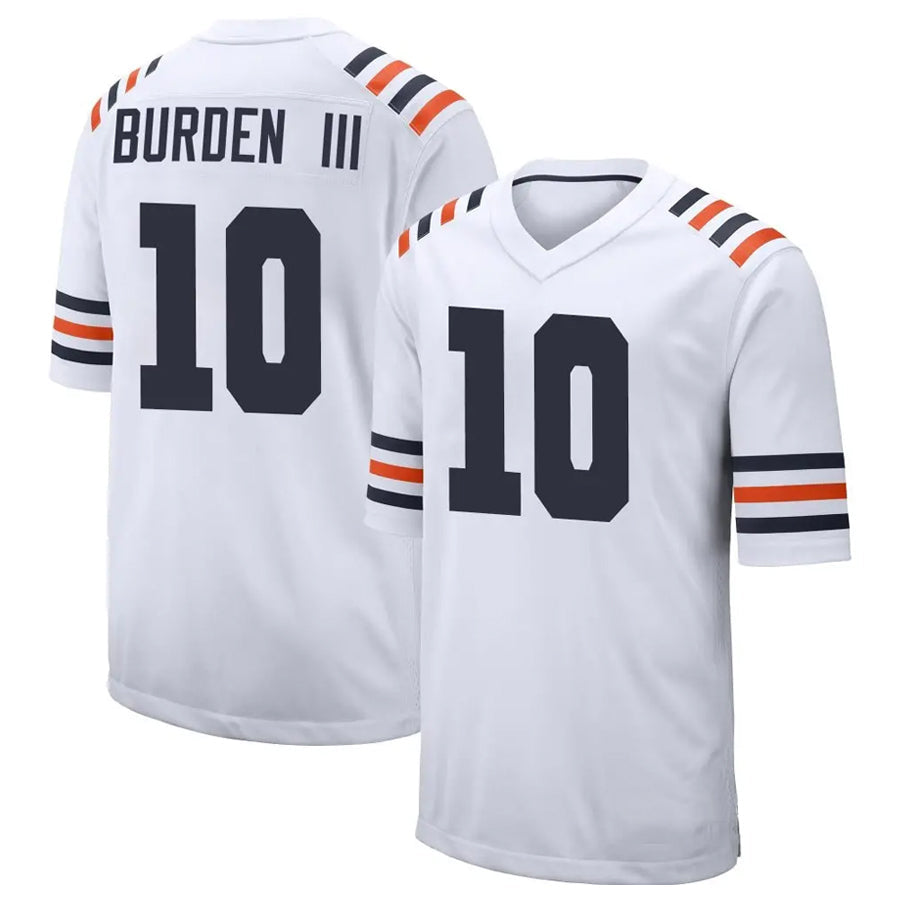 Custom #10 White CHI Football Shirt Top