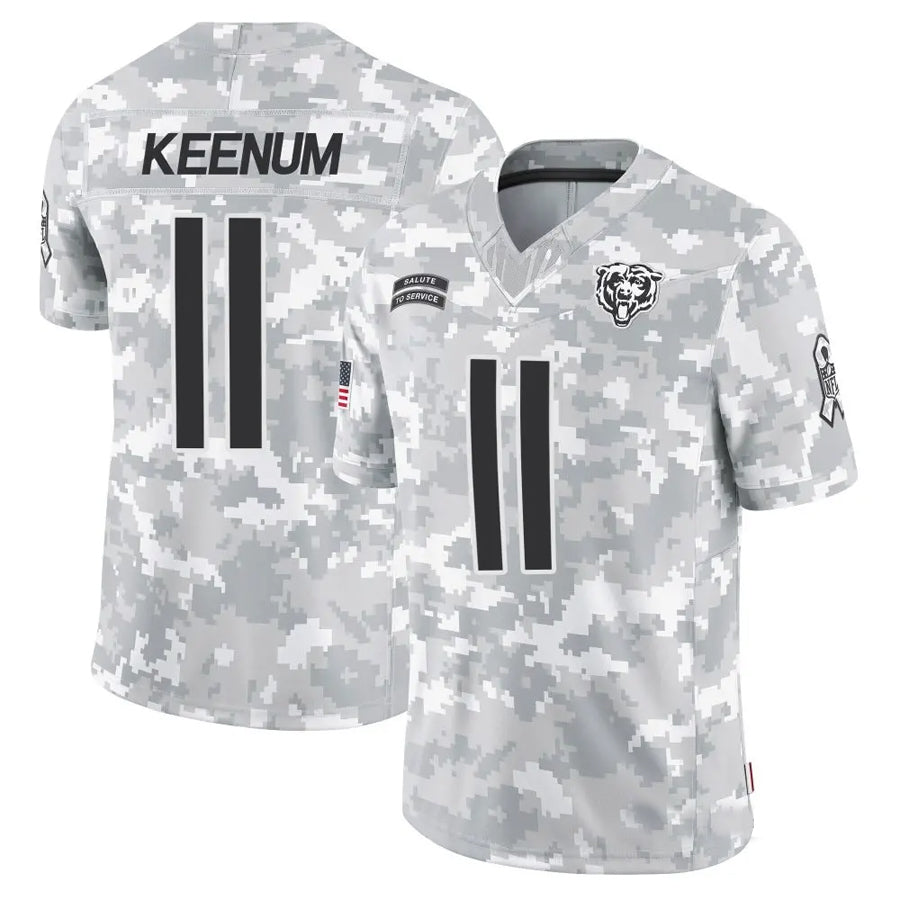 Custom #11 White CHI Football Shirt Top