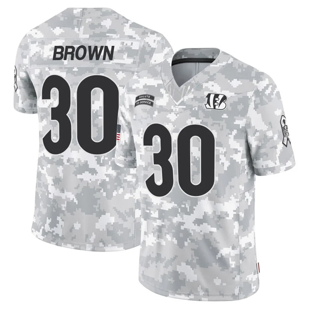 Custom #30 Brown CIN Football Shirt Top