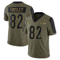 C.Bengals #82 Mitchell Tinsley Player Salute To Service Limited Olive Football Jerseys