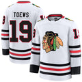 Custom #19 White CHI Hockey Shirt Top