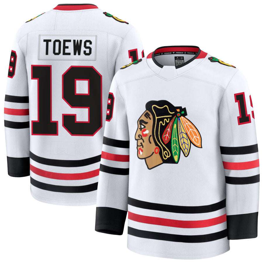 Custom #19 White CHI Hockey Shirt Top