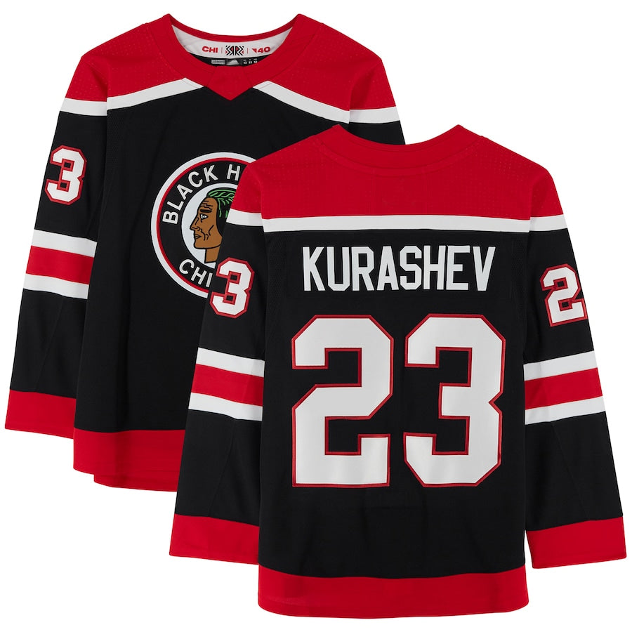 Custom #23 Black Retro CHI Hockey Shirt Top