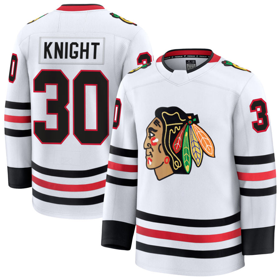 Custom #30 White CHI Hockey Shirt Top